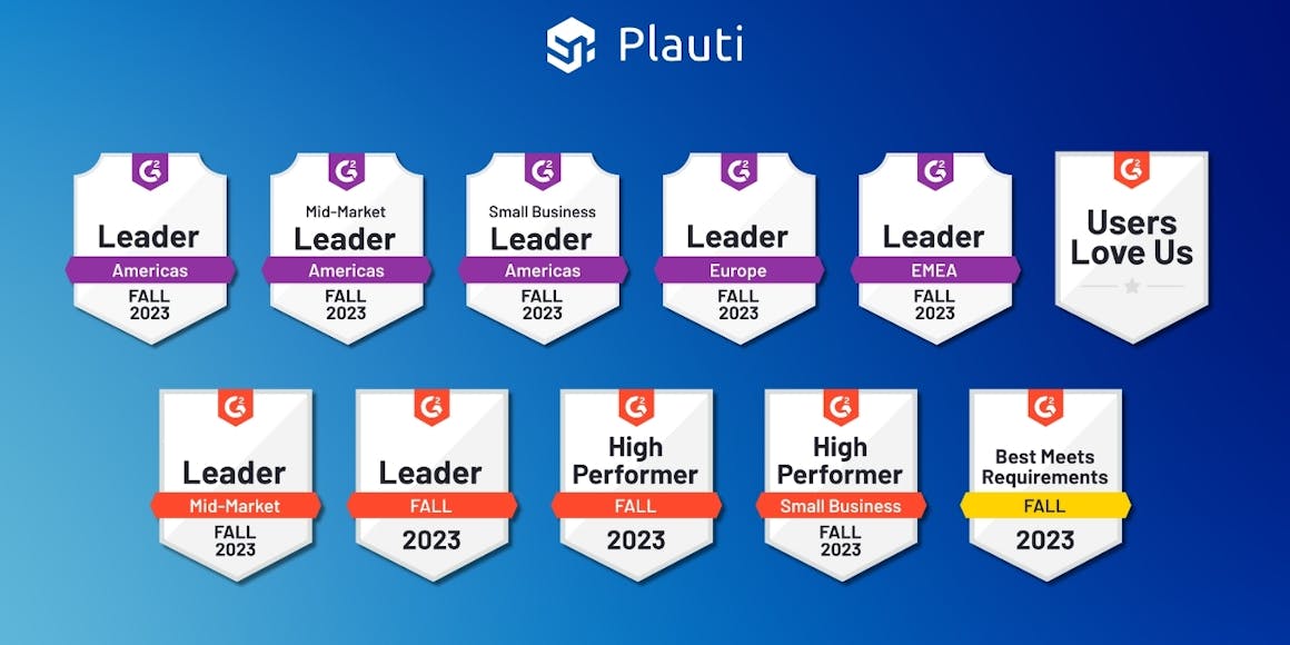 Plauti's new G2 badges: We're growing, thanks to you