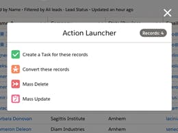 Run Actions from List View
