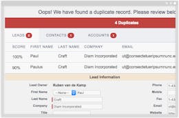 Duplicate Check Integration